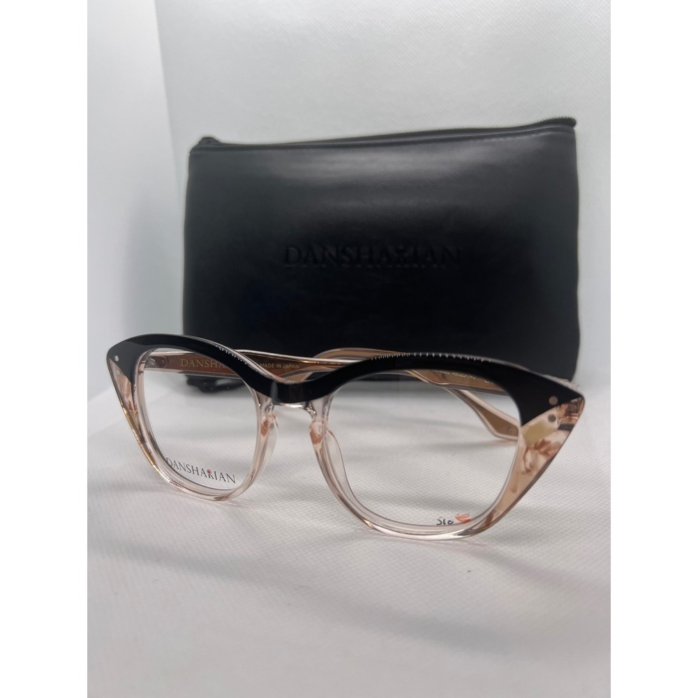 Danshariian Goris‎ Cat Eye Eyeglasses Frames Black Beige Made in Japan
